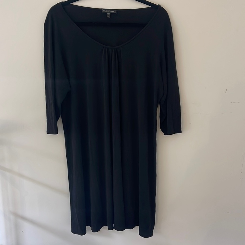 Eileen fisher 3/4 sleeve silk tunic top.
